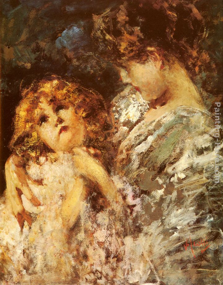 Mother And Child painting - Vincenzo Irolli Mother And Child art painting